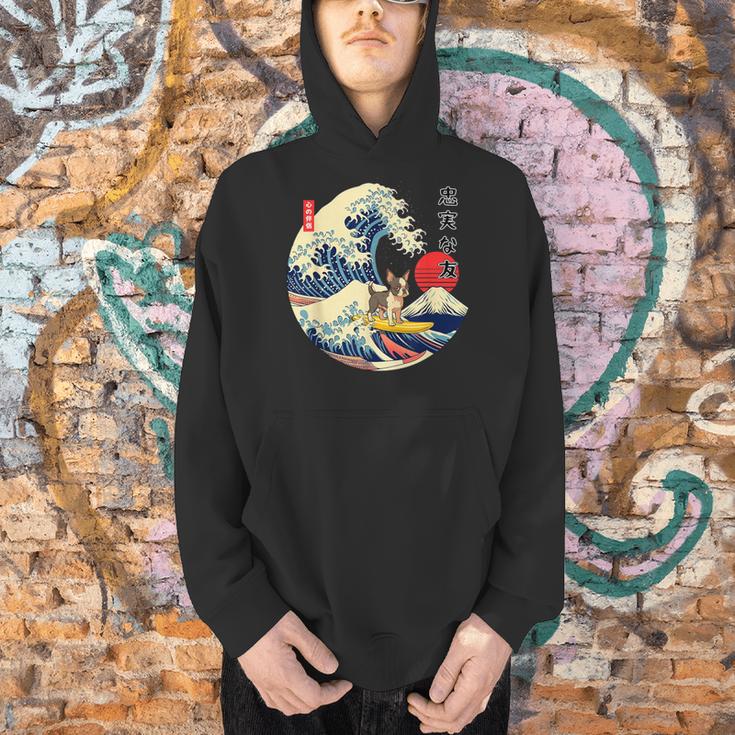 Boston Terrier Japanese Kanagawa Wave Surf Loyal Dog Men Women Kids Men Hoodie, gift for family, gift for coworker