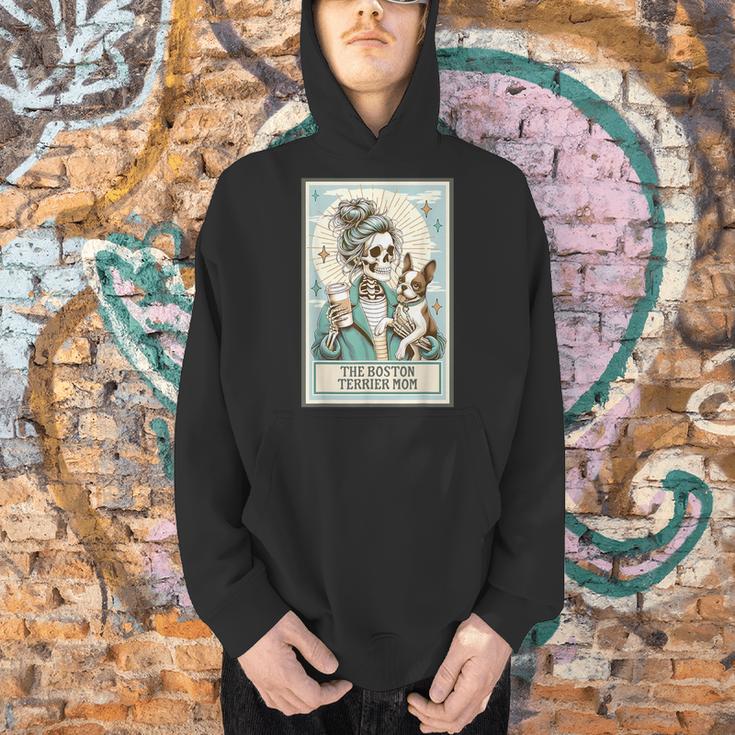 Boston Terrier Mom Skeleton Tarot Card Witch Vibes Dog Mom Men Hoodie, Boston Terrier Mom Hoodies, Boston Terrier Tarot Hoodies, gift for family, gift for coworker