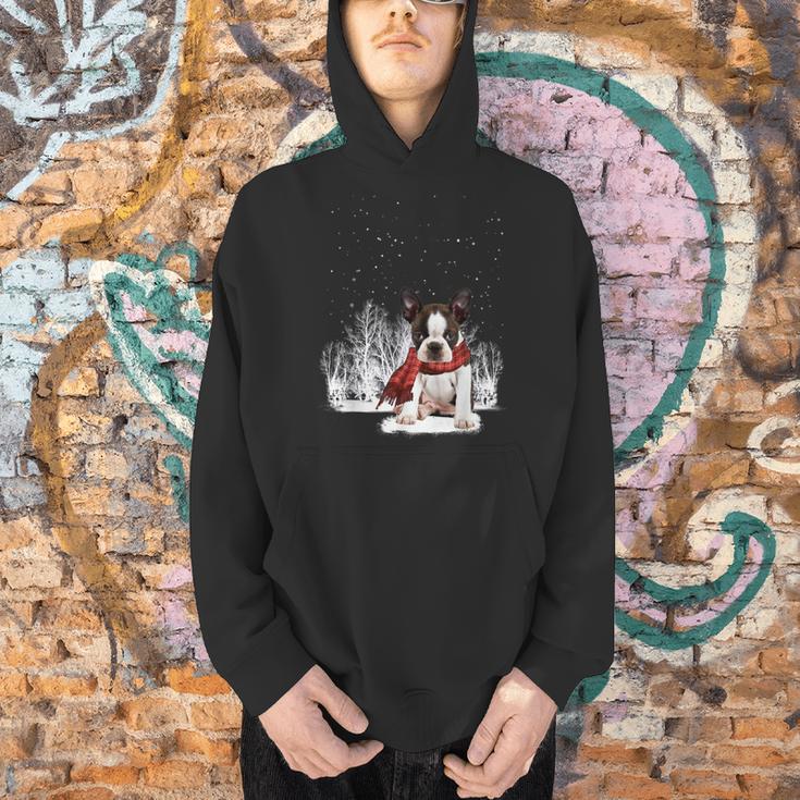 Boston Terrier In The Snow Merry Christmas Winter Men Hoodie, Boston Terrier Christmas Hoodies, gift for family, gift for coworker