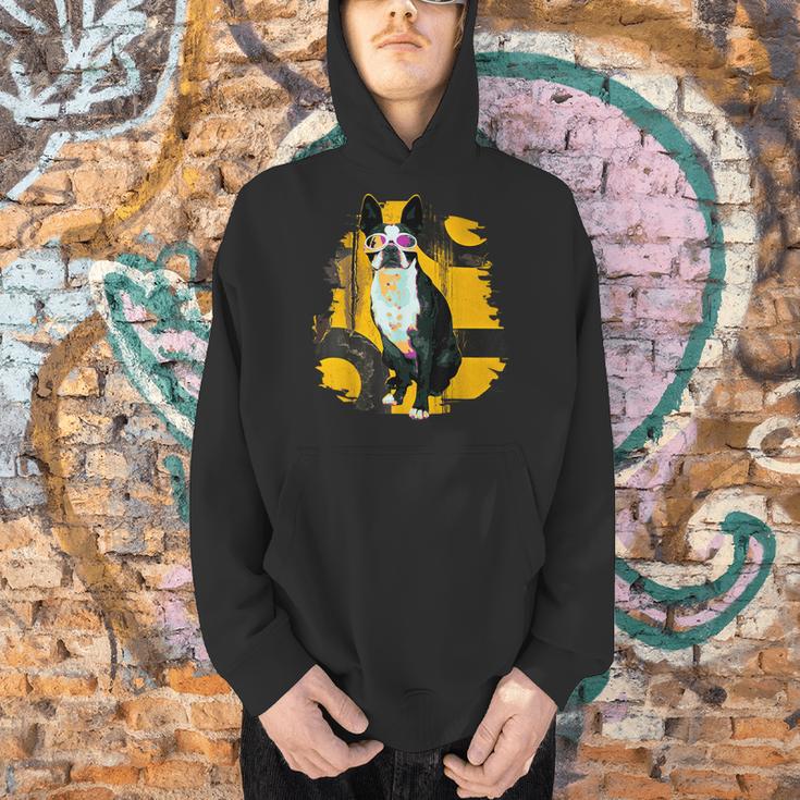 Boston Terrier s Mid-Century Modern Art s Street Grunge Men Hoodie, gift for family, gift for coworker
