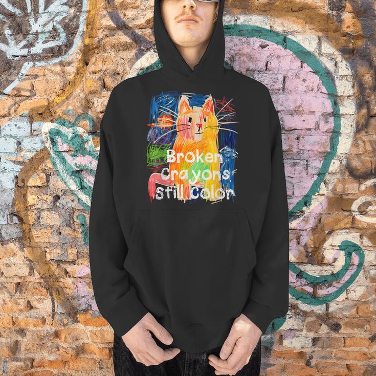Broken Crayons Still Color Cat Teacher Men Hoodie, gift for family, gift for coworker Broken Crayons Still Color Cat Teacher Men Hoodie, gift for family, gift for coworker