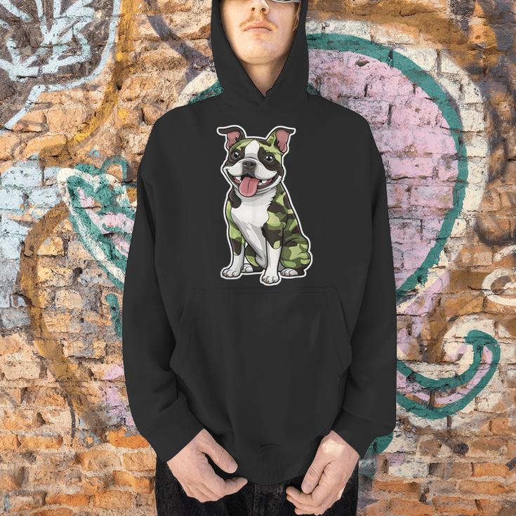 Camo Boston Terrier Pet Owner Camouflage Dog Lover Men Hoodie, gift for family, gift for coworker