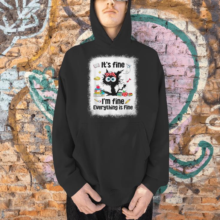 Cat It's Fine I'm Fine Everything Is Fine Teacher Life Men Hoodie, gift for family, gift for coworker Cat It's Fine I'm Fine Everything Is Fine Teacher Life Men Hoodie, gift for family, gift for coworker