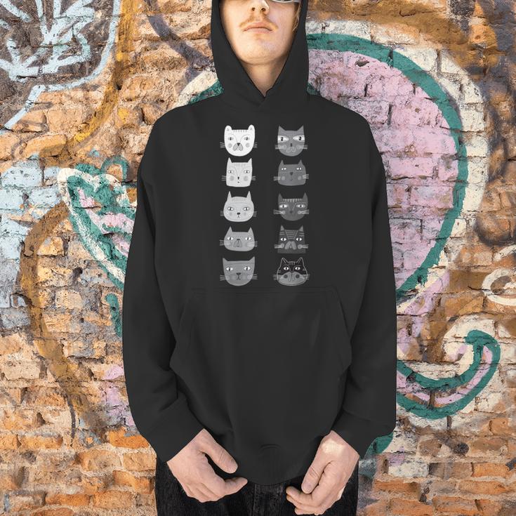 Cat Themed Artist Value Scale Educational Art Teacher Men Hoodie, gift for family, gift for coworker