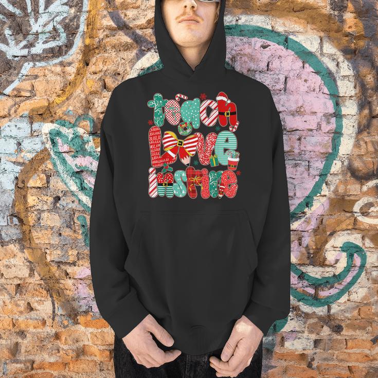 Christmas Coquette Bow Teacher Teach Love Inspire Men Hoodie, gift for family, gift for coworker Christmas Coquette Bow Teacher Teach Love Inspire Men Hoodie, gift for family, gift for coworker