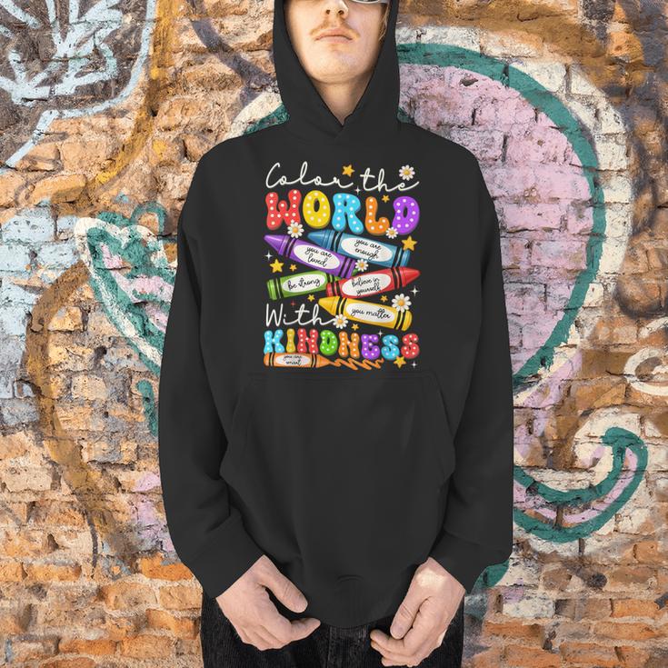 Color The World With Kindness Crayon Positivity Teacher Men Hoodie, gift for family, gift for coworker Color The World With Kindness Crayon Positivity Teacher Men Hoodie, gift for family, gift for coworker