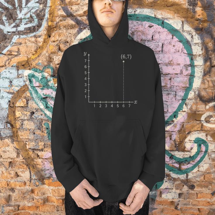 Coordinate 67 Math Teacher 67 Cartesian Grid Point Men Hoodie, gift for family, gift for coworker