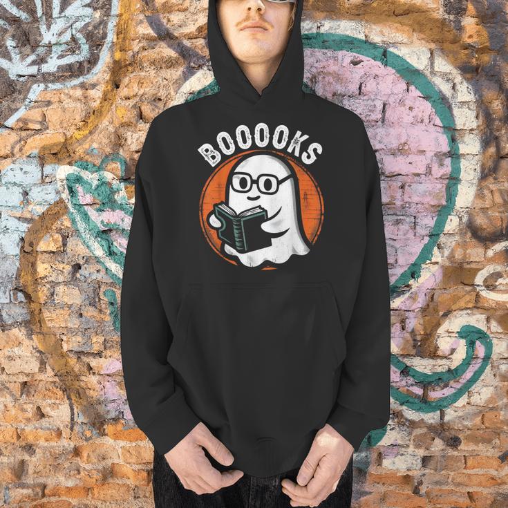 Cute Ghost Book Reading Books Lover Retro Halloween Teacher Men Hoodie, gift for family, gift for coworker
