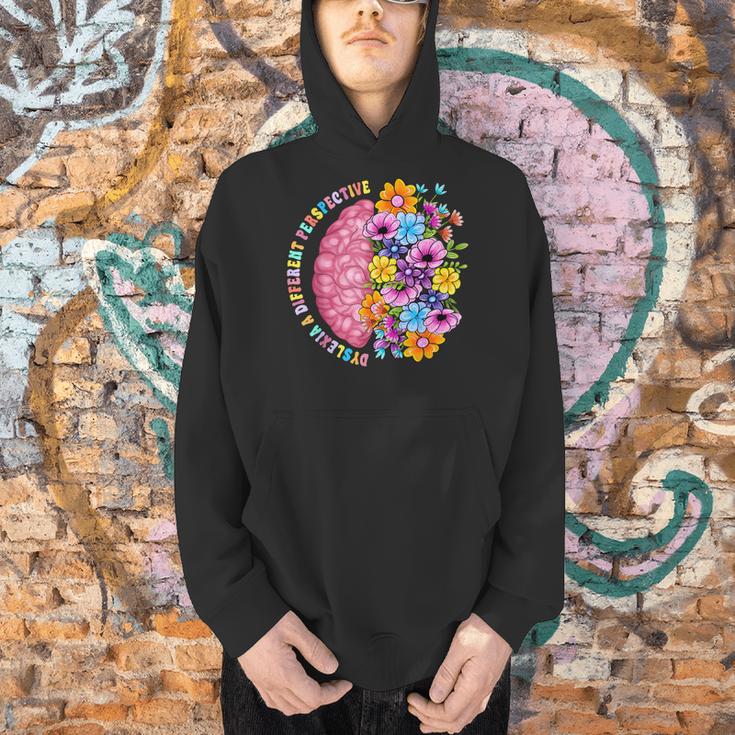 Dyslexia Different Perspective Reading Brain Floral Teacher Men Hoodie, gift for family, gift for coworker