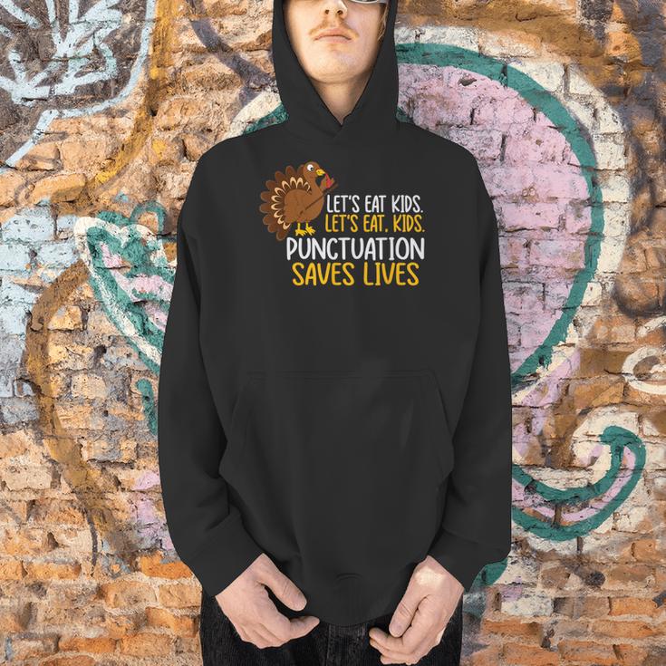 Lets Eat Kids Punctuation Turkey Thanksgiving Teacher Men Hoodie, gift for family, gift for coworker Lets Eat Kids Punctuation Turkey Thanksgiving Teacher Men Hoodie, gift for family, gift for coworker