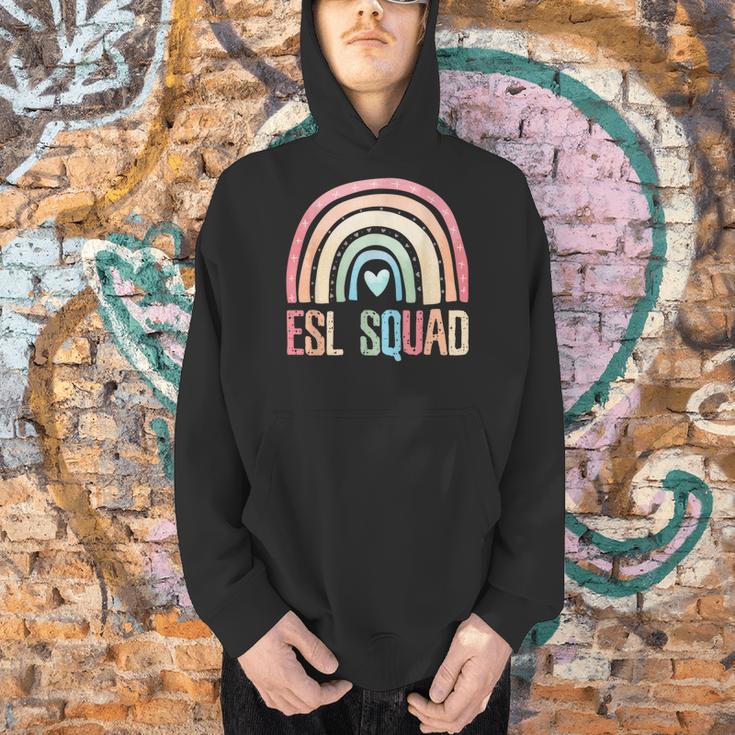 ESL Squad Teacher Crew Team Back To School English Rainbow Men Hoodie, Esl Teacher Hoodies, English Teacher Hoodies, gift for family, gift for coworker