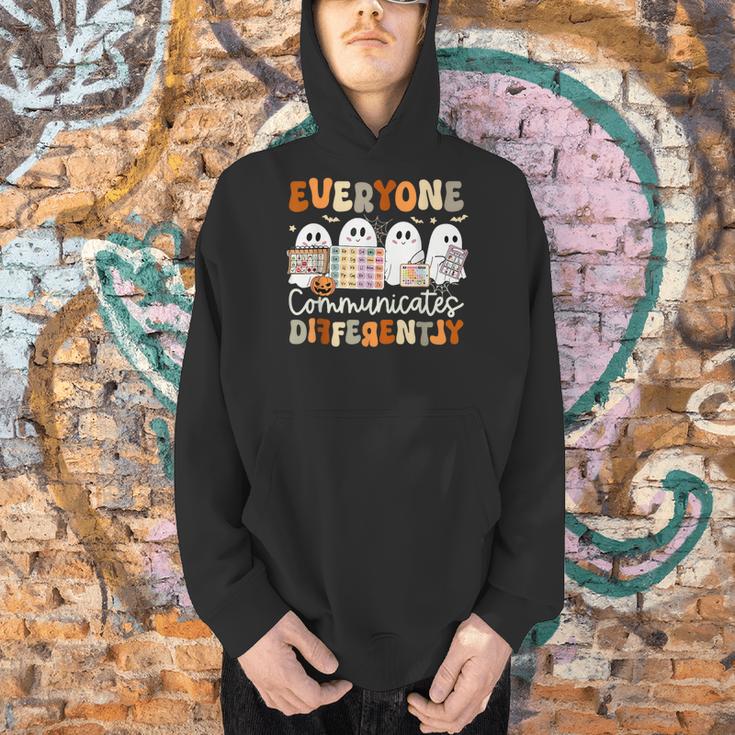 Everyone Communicates Differently Halloween Sped Teacher Men Hoodie, gift for family, gift for coworker Everyone Communicates Differently Halloween Sped Teacher Men Hoodie, gift for family, gift for coworker