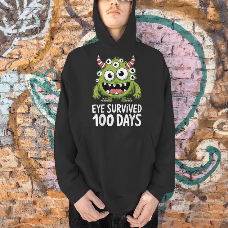 Eye Survived 100 Days Of School Monster Lover Teacher Kids Men Hoodie, gift for family, gift for coworker Eye Survived 100 Days Of School Monster Lover Teacher Kids Men Hoodie, gift for family, gift for coworker