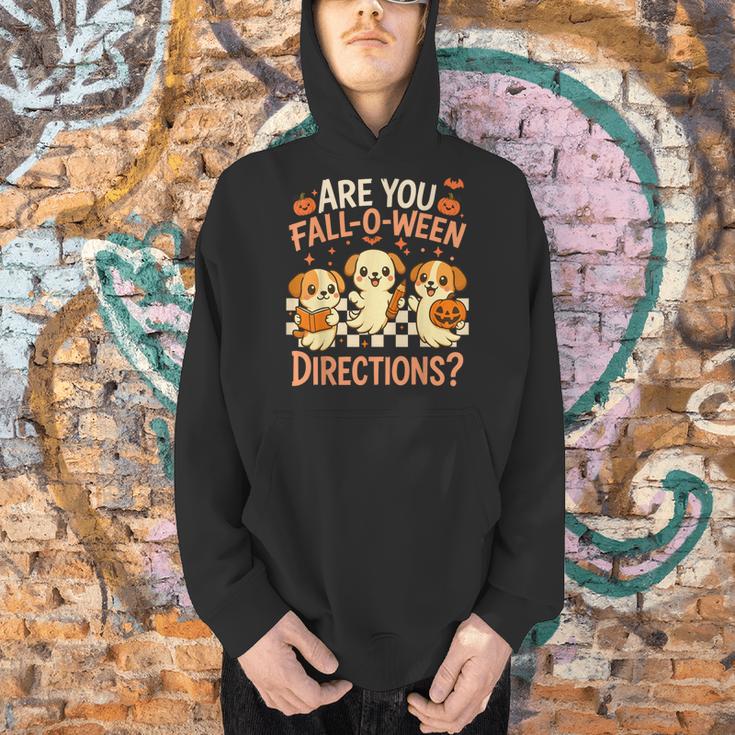 Are You Fall O Ween Directions Teacher Halloween Dog Ghost Men Hoodie, gift for family, gift for coworker