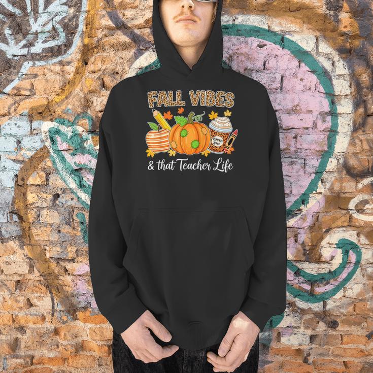 Fall Vibes And That Teacher Life Autumn Thanksgiving Men Hoodie, gift for family, gift for coworker