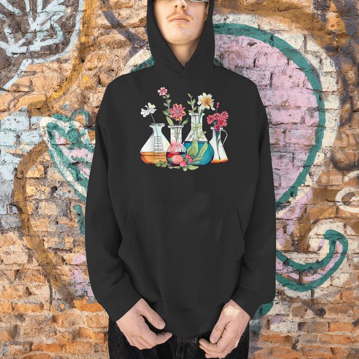 Floral Beakers Chemistry Lab Teacher Men Hoodie, gift for family, gift for coworker
