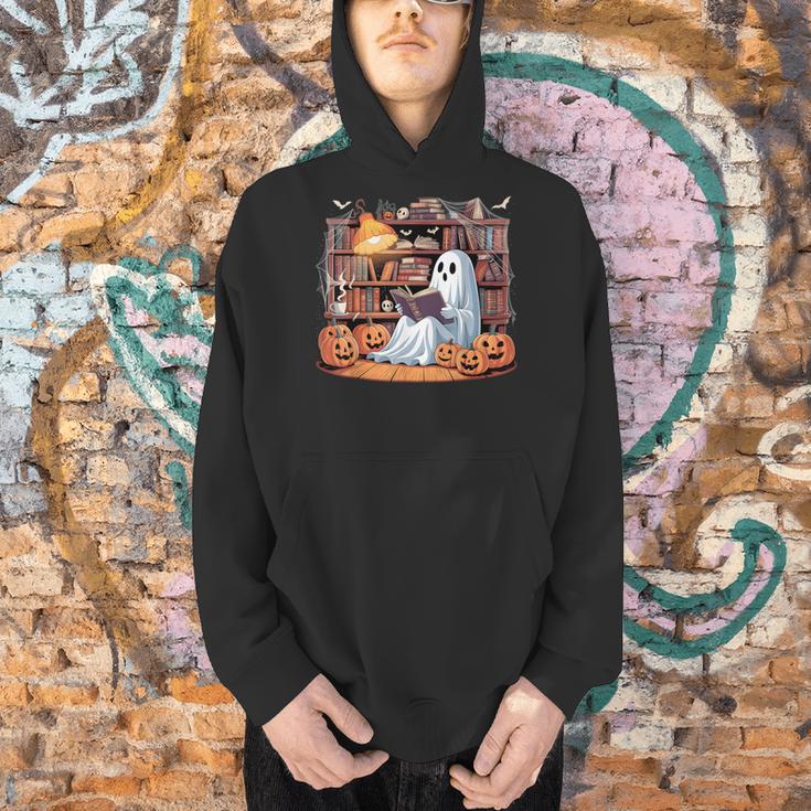 Ghost Book Reading Halloween Books Lover Teacher Men Hoodie, gift for family, gift for coworker