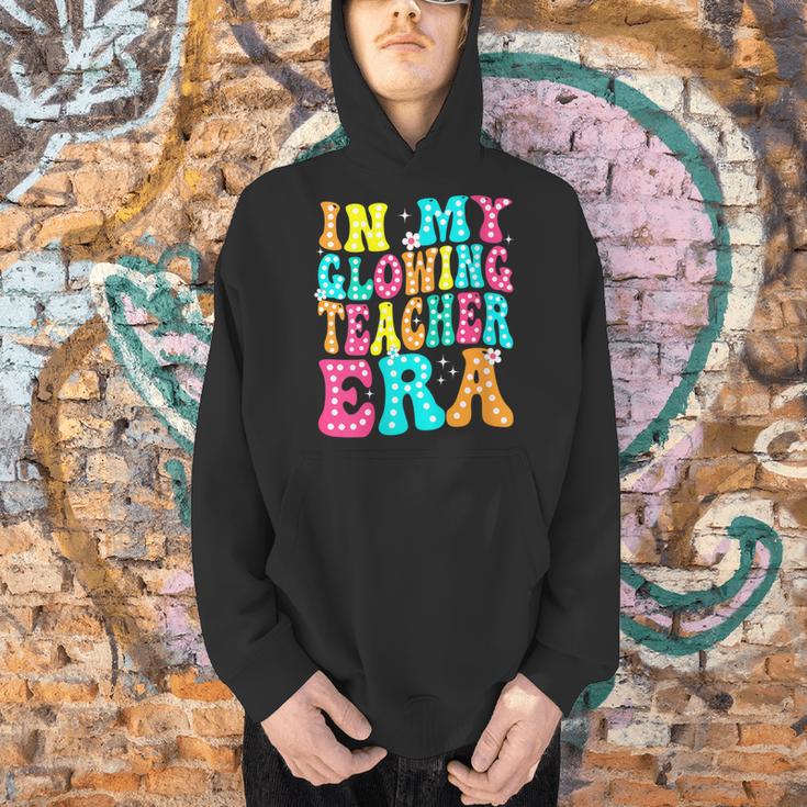 In My Glowing Teacher Era Groovy Colorful Bright Men Hoodie, Groovy Teacher Hoodies, gift for family, gift for coworker