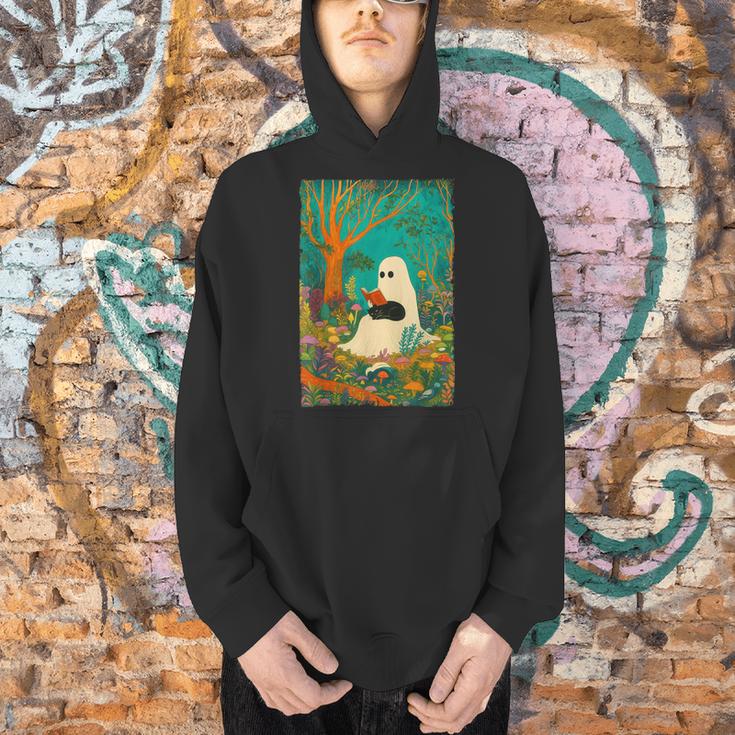 Groovy Ghost Reading Book Cat Halloween Ghost Teacher Men Hoodie, Groovy Teacher Hoodies, gift for family, gift for coworker Groovy Ghost Reading Book Cat Halloween Ghost Teacher Men Hoodie, Groovy Teacher Hoodies, gift for family, gift for coworker