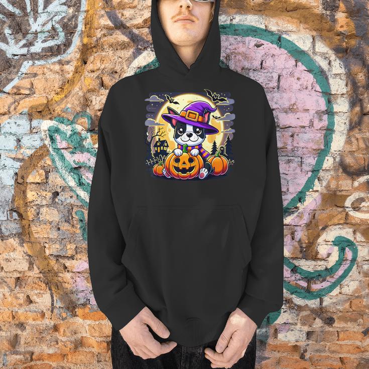 Halloween Boston Terrier Dog Breed With Jack O' Lantern Art Men Hoodie, Boston Terrier Halloween Hoodies, gift for family, gift for coworker