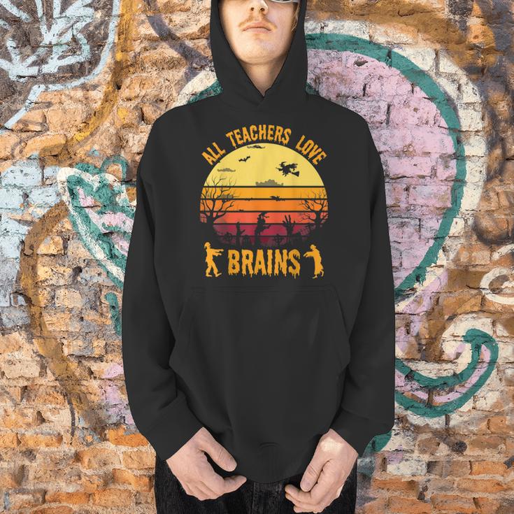 Halloween Costume Teacher Love Brains Zombie Men Hoodie, gift for family, gift for coworker Halloween Costume Teacher Love Brains Zombie Men Hoodie, gift for family, gift for coworker