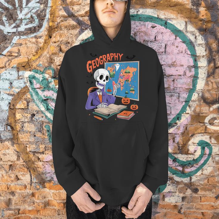 Halloween Skeleton Geography Teacher Pumpkin Bats Classroom Men Hoodie, gift for family, gift for coworker Halloween Skeleton Geography Teacher Pumpkin Bats Classroom Men Hoodie, gift for family, gift for coworker