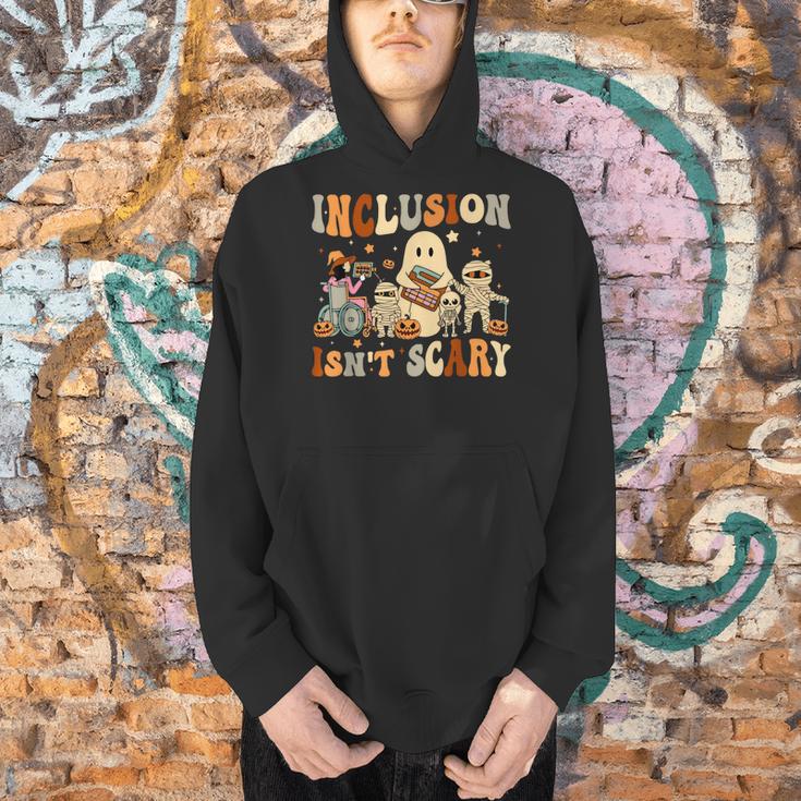 Halloween SLP Sped Teacher Groovy Inclusion Isn't Scary Men Hoodie, Groovy Teacher Hoodies, gift for family, gift for coworker