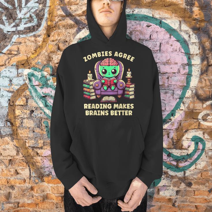 Halloween Teacher Zombie Reading Is Good For Brains Men Hoodie, gift for family, gift for coworker Halloween Teacher Zombie Reading Is Good For Brains Men Hoodie, gift for family, gift for coworker