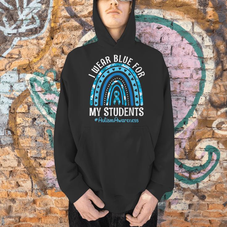 Happy Teacher I Wear Blue For My Students Autism Awareness Men Hoodie, gift for family, gift for coworker