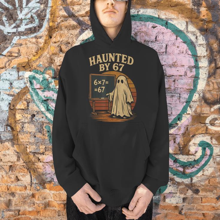 Haunted By 67 Ghost Math Joke Student Halloween Nerd Teacher Men Hoodie, gift for family, gift for coworker