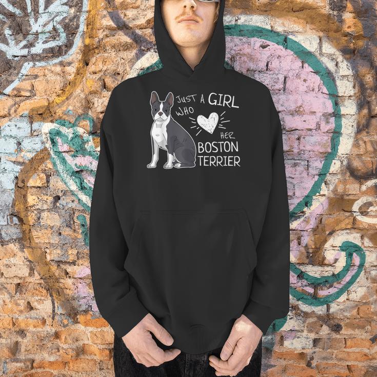 Just A Girl Who Loves Her Boston Terrier Puppy Love Men Hoodie, gift for family, gift for coworker