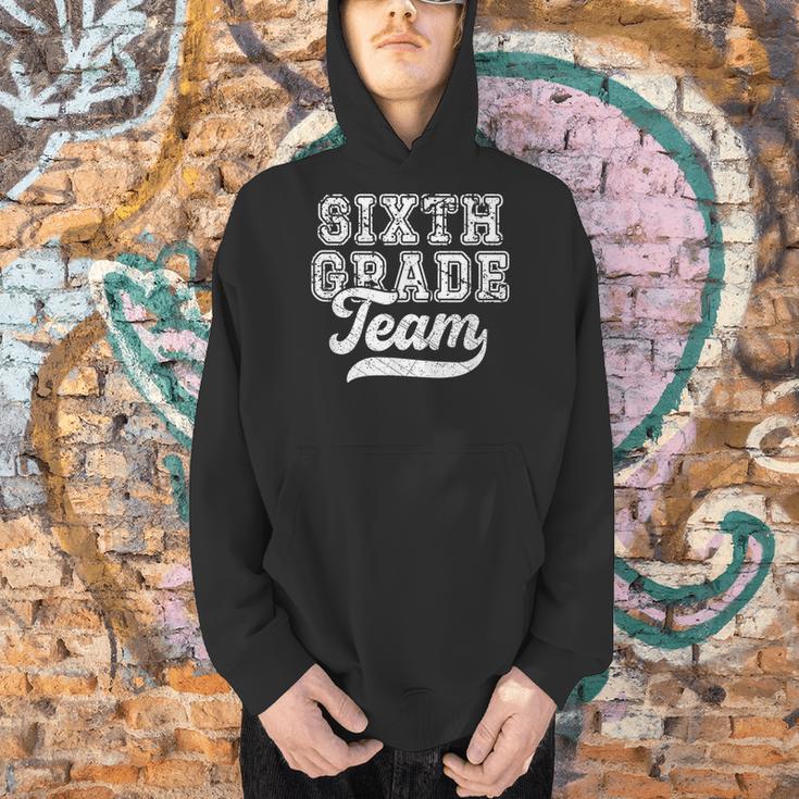 Kids Teacher Sixth Grade Retro Back To School Team 6th Grade Men Hoodie, gift for family, gift for coworker