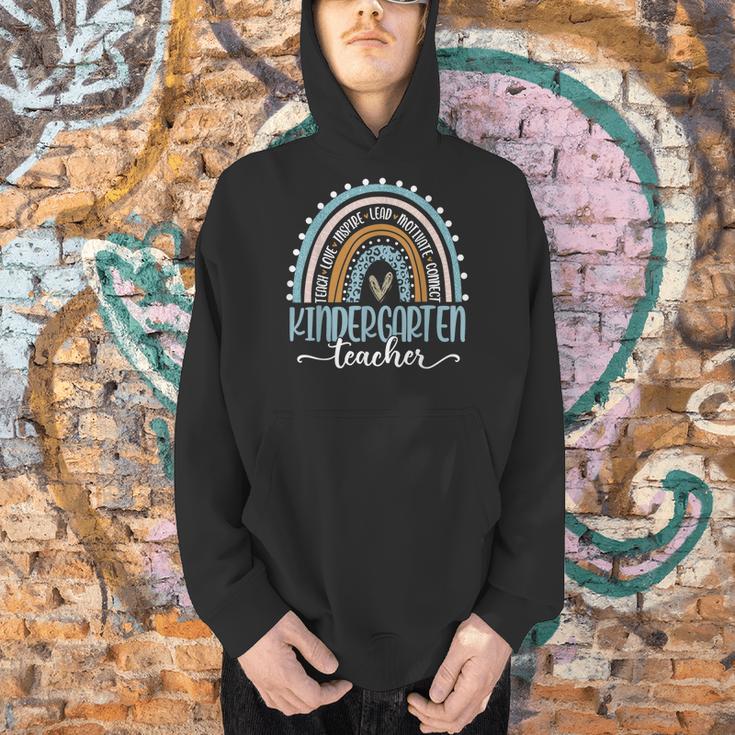 Kindergarten Teacher Leopard Boho Rainbow Back To School Men Hoodie, gift for family, gift for coworker