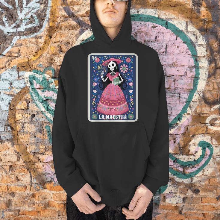 La Maestra Halloween Mexican Bingo Card Teacher Lottery Card Men Hoodie, gift for family, gift for coworker