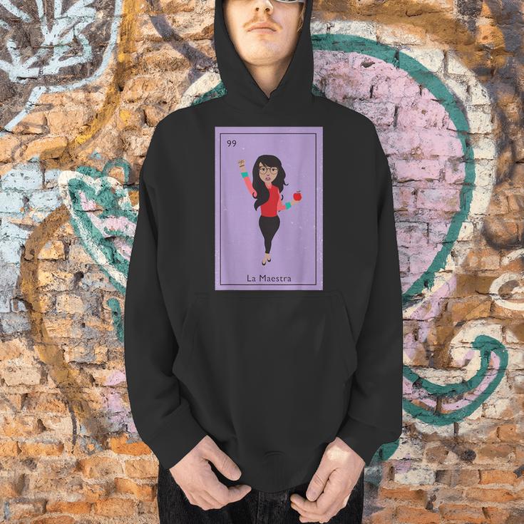 La Maestra Mexican Bingo Card Teacher Lottery Card Men Hoodie, gift for family, gift for coworker La Maestra Mexican Bingo Card Teacher Lottery Card Men Hoodie, gift for family, gift for coworker
