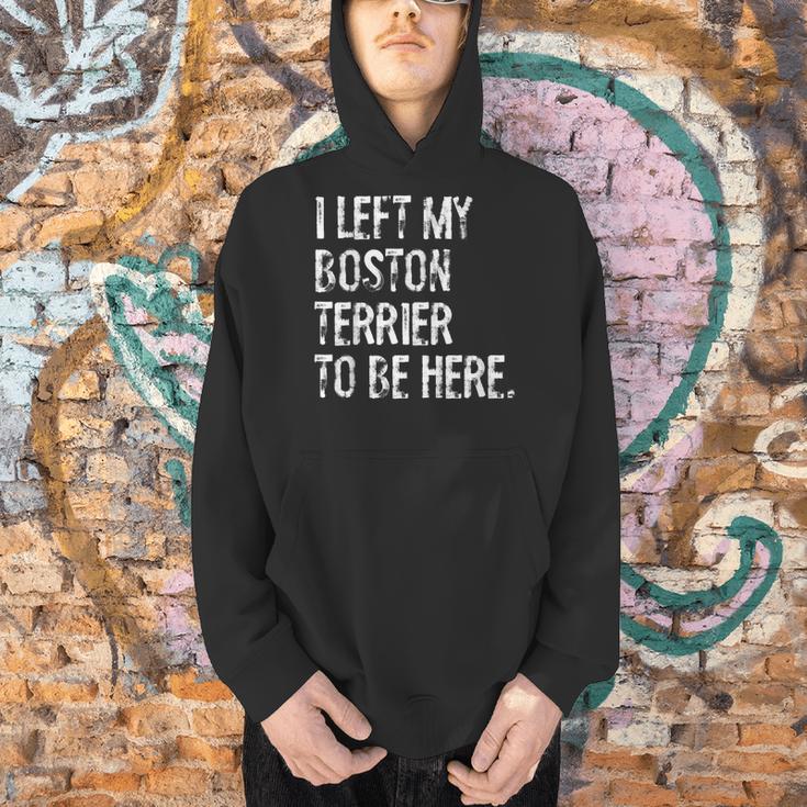 I Left My Boston Terrier To Be Here Men Hoodie, gift for family, gift for coworker