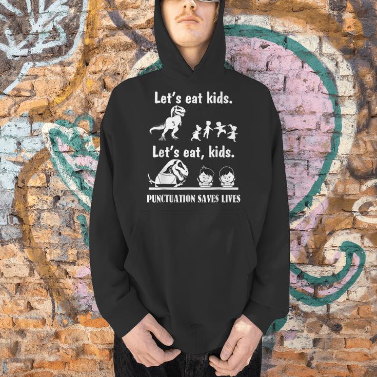 Let's Eat Kids Fun Dinosaurs Grammar Teacher Men Hoodie, gift for family, gift for coworker