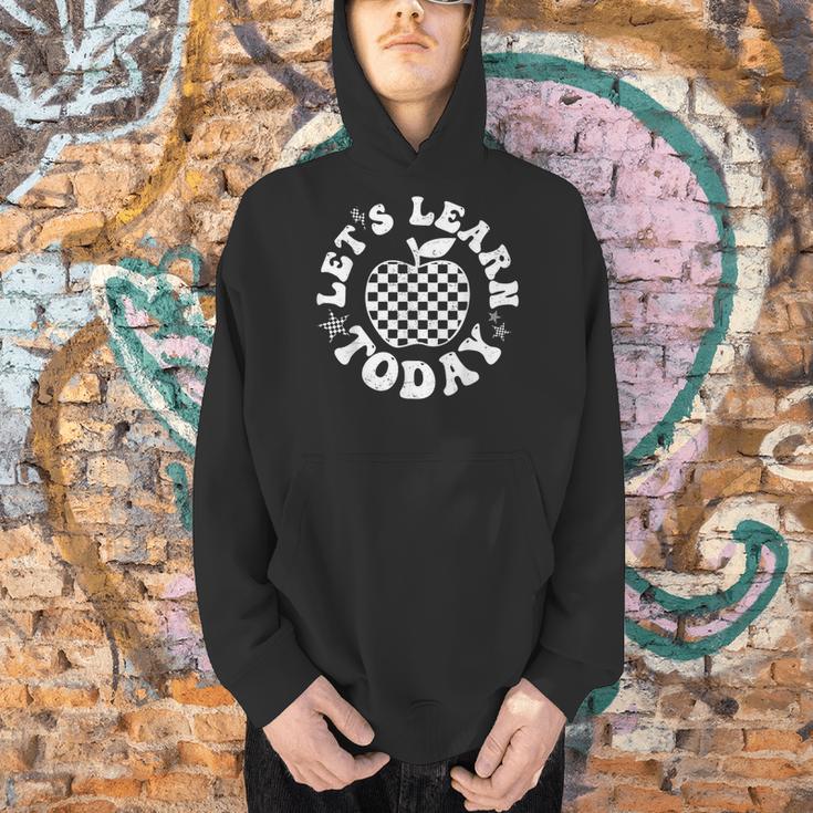Let's Learn Today Checkered Apple Back To School Teacher Men Hoodie, gift for family, gift for coworker Let's Learn Today Checkered Apple Back To School Teacher Men Hoodie, gift for family, gift for coworker