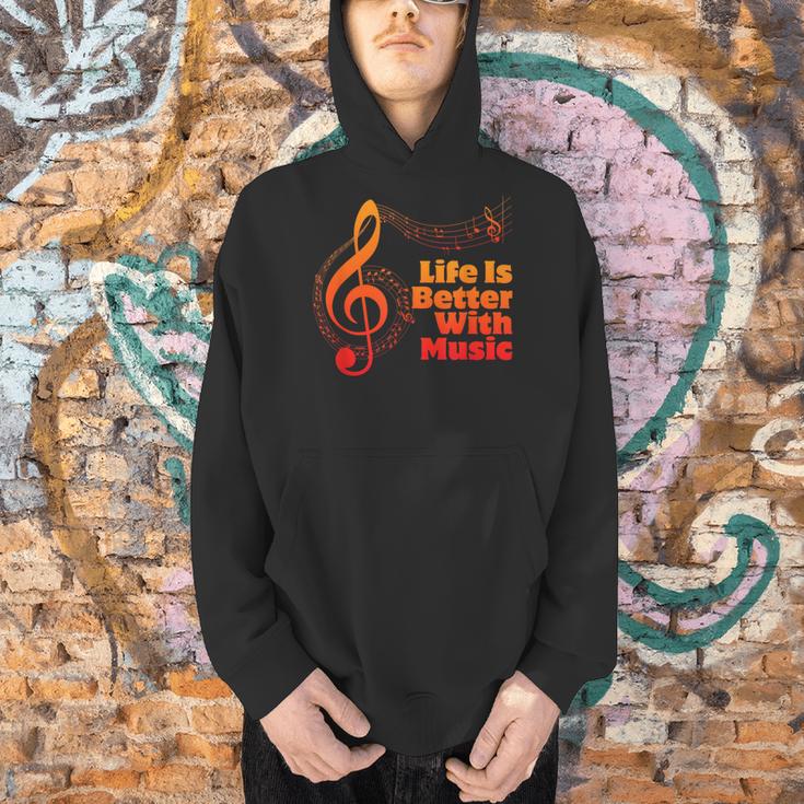 Life Is Better With Music Theory Musician Teacher Notes Clef Men Hoodie, gift for family, gift for coworker