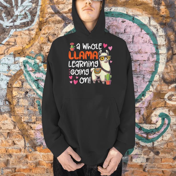 Llama Learning Teachers Students Alpaca Lover Back To School Men Hoodie, gift for family, gift for coworker Llama Learning Teachers Students Alpaca Lover Back To School Men Hoodie, gift for family, gift for coworker