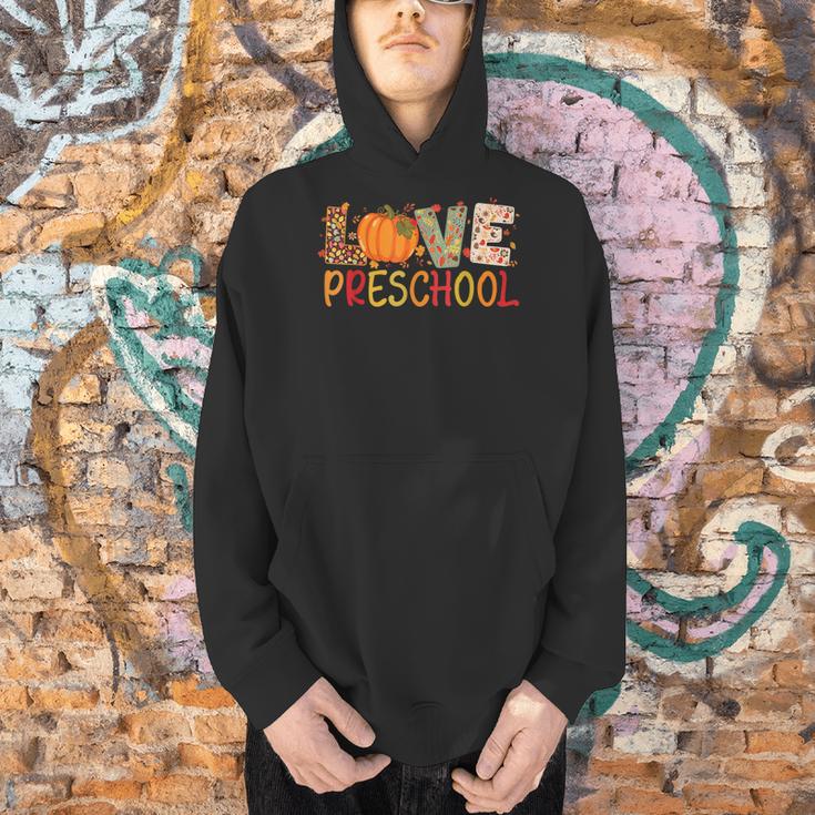 Love Preschool Happy Fall Thanksgiving Women Teacher Men Hoodie, gift for family, gift for coworker Love Preschool Happy Fall Thanksgiving Women Teacher Men Hoodie, gift for family, gift for coworker