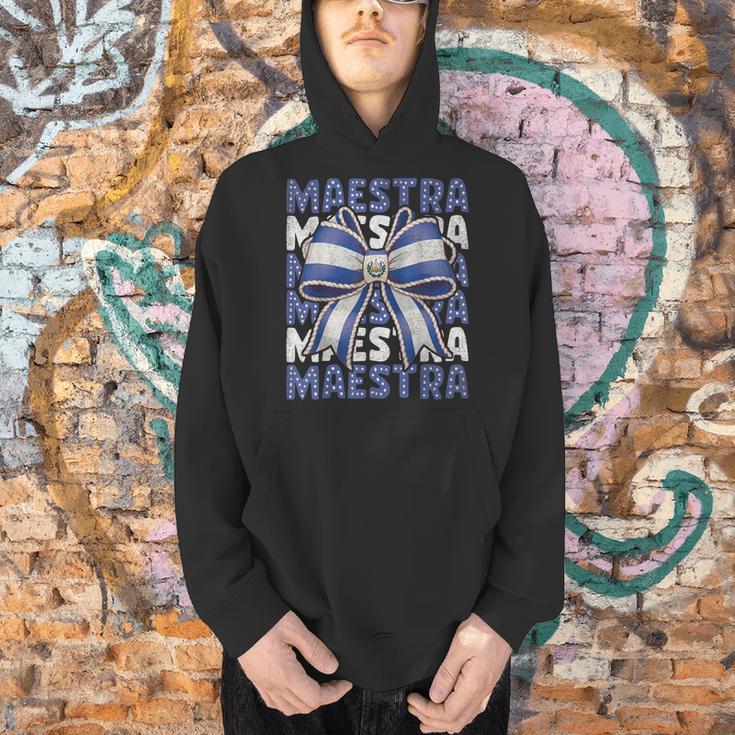 Maestra El Salvador Coquette Bow Hispanic Spanish Teacher Men Hoodie, gift for family, gift for coworker Maestra El Salvador Coquette Bow Hispanic Spanish Teacher Men Hoodie, gift for family, gift for coworker