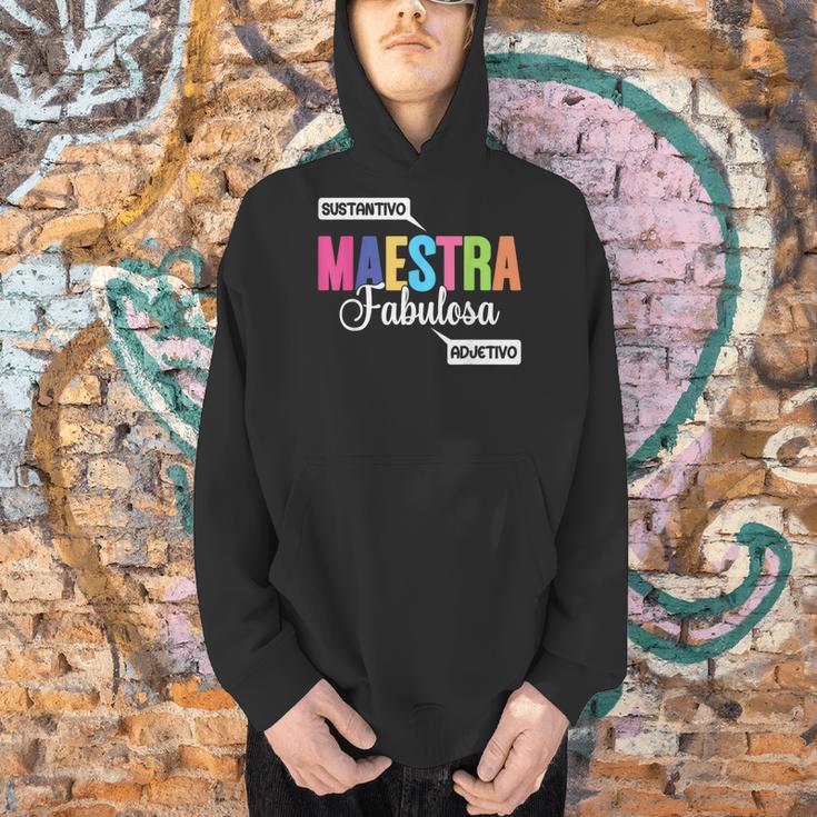 Maestra Fabulosa Bilingual Spanish Espanol Teacher School Men Hoodie, gift for family, gift for coworker