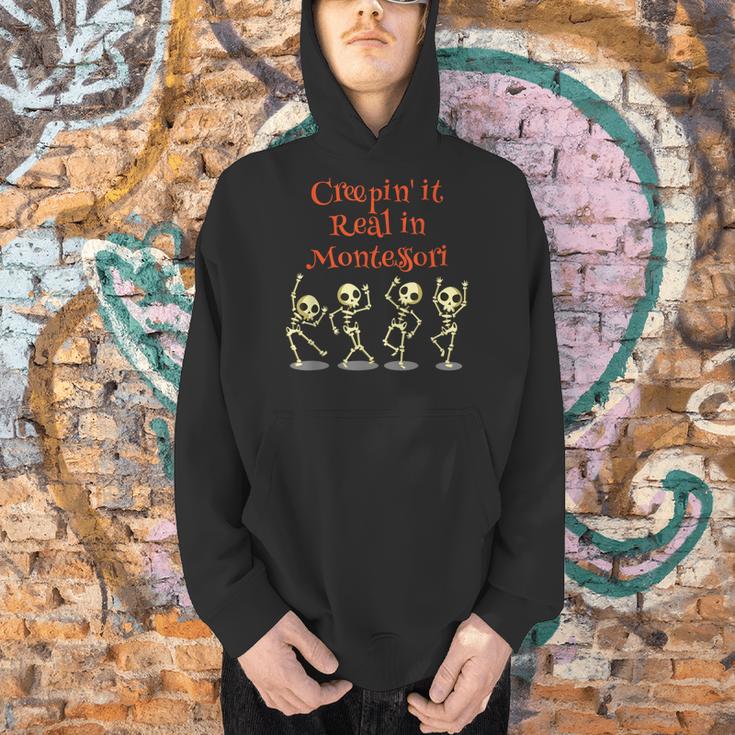 Montessori Creepin' It Real HALLOWEEN School Teacher Shirt Men Hoodie, gift for family, gift for coworker