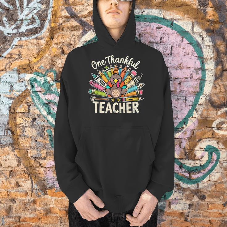 One Thankful Teacher Cute Thanksgiving Turkey School Men Hoodie, gift for family, gift for coworker One Thankful Teacher Cute Thanksgiving Turkey School Men Hoodie, gift for family, gift for coworker