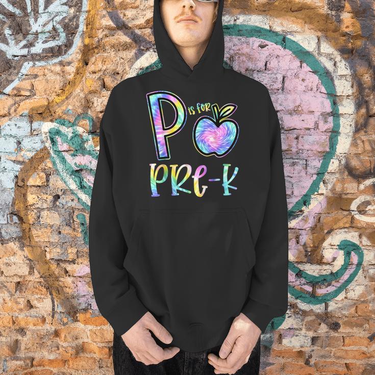 P Is For Pre-K Preschool Teacher Tie Dye Back To School Men Hoodie, gift for family, gift for coworker P Is For Pre-K Preschool Teacher Tie Dye Back To School Men Hoodie, gift for family, gift for coworker