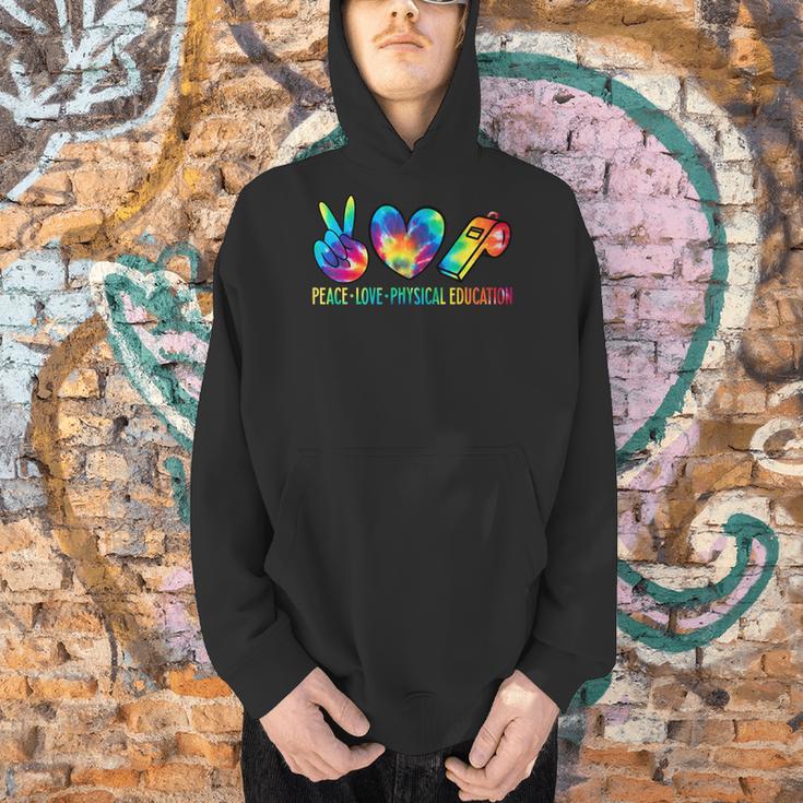 Peace Love Physical Education Tie Dye Sports PE Teacher Men Hoodie, Pe Teacher Hoodies, gift for family, gift for coworker
