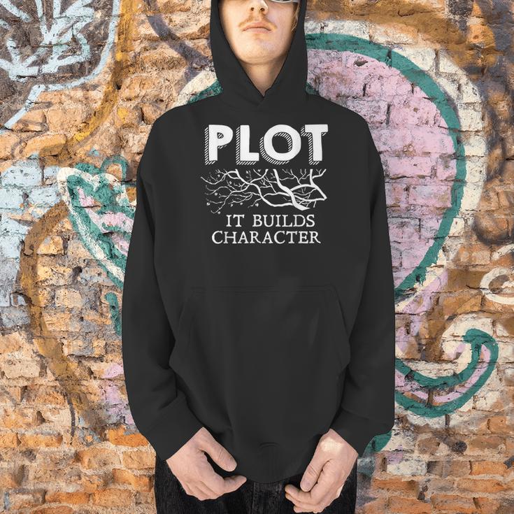 Plot It Builds Character Book Reading Teacher Men Hoodie, gift for family, gift for coworker Plot It Builds Character Book Reading Teacher Men Hoodie, gift for family, gift for coworker