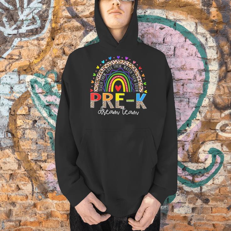 PreK Dream Team Leopard Rainbow Teacher Squad Back To School Men Hoodie, gift for family, gift for coworker PreK Dream Team Leopard Rainbow Teacher Squad Back To School Men Hoodie, gift for family, gift for coworker