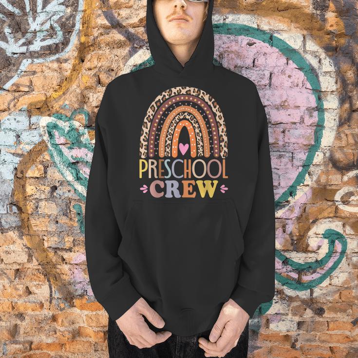Preschool Crew Cute Leopard Rainbow Back To School Teachers Men Hoodie, gift for family, gift for coworker Preschool Crew Cute Leopard Rainbow Back To School Teachers Men Hoodie, gift for family, gift for coworker